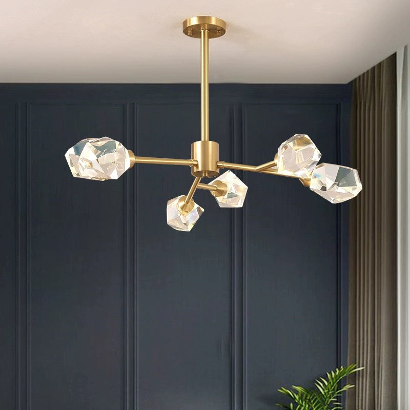 Kristy Luxurious Crystal Chandelier Living Room Golden - Letslighting
