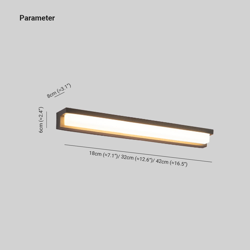 Ray Modern Rectangular Metal Acrylic Outdoor Solar Wall Lamp