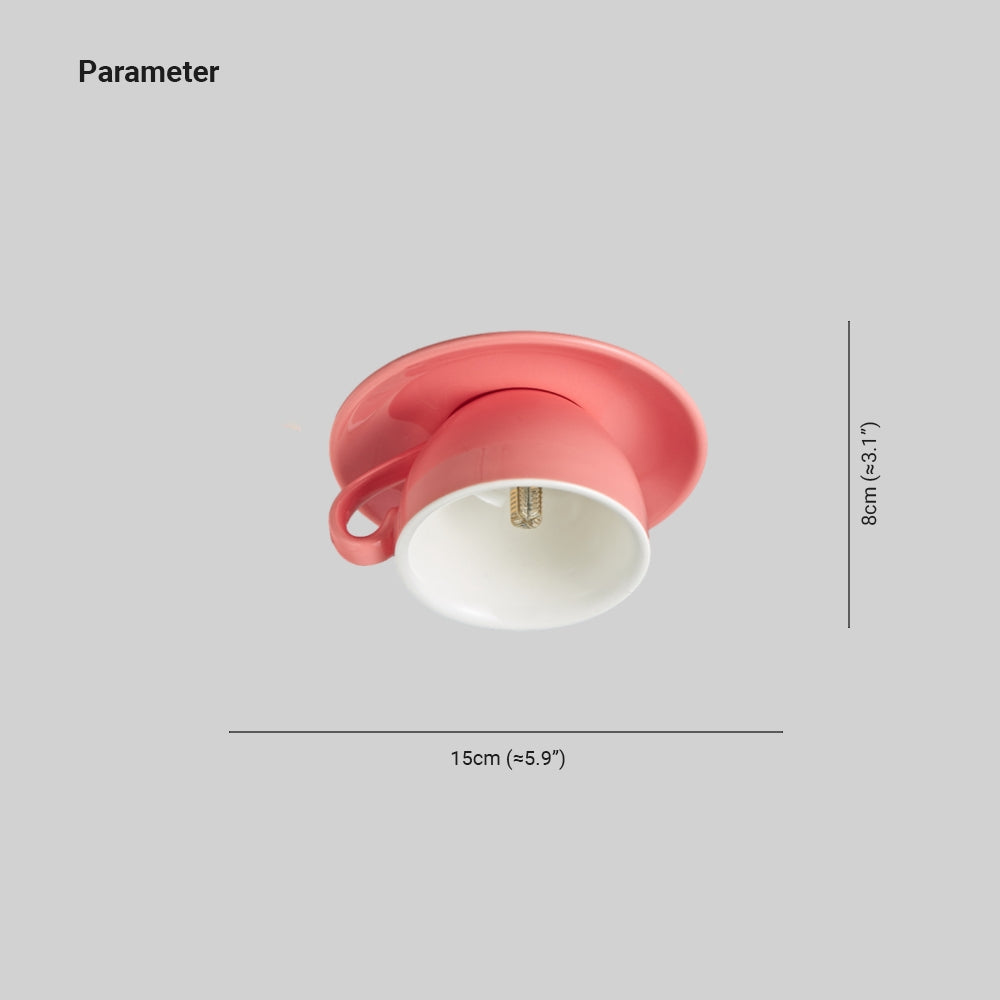 Valentina Modern Coffee Cups Ceramic Flush Ceiling Lighting - Letslighting