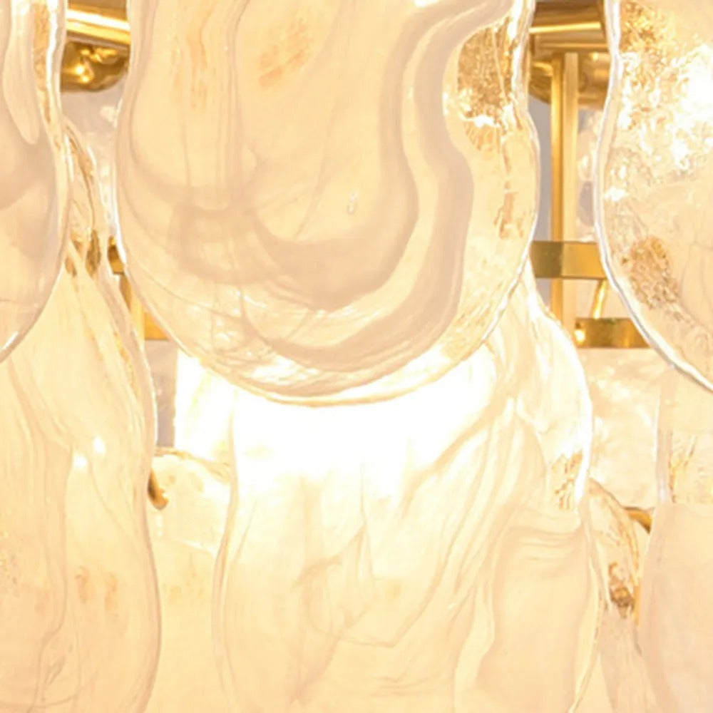 Kristy Elegant Pearl Glass Metal Chandelier