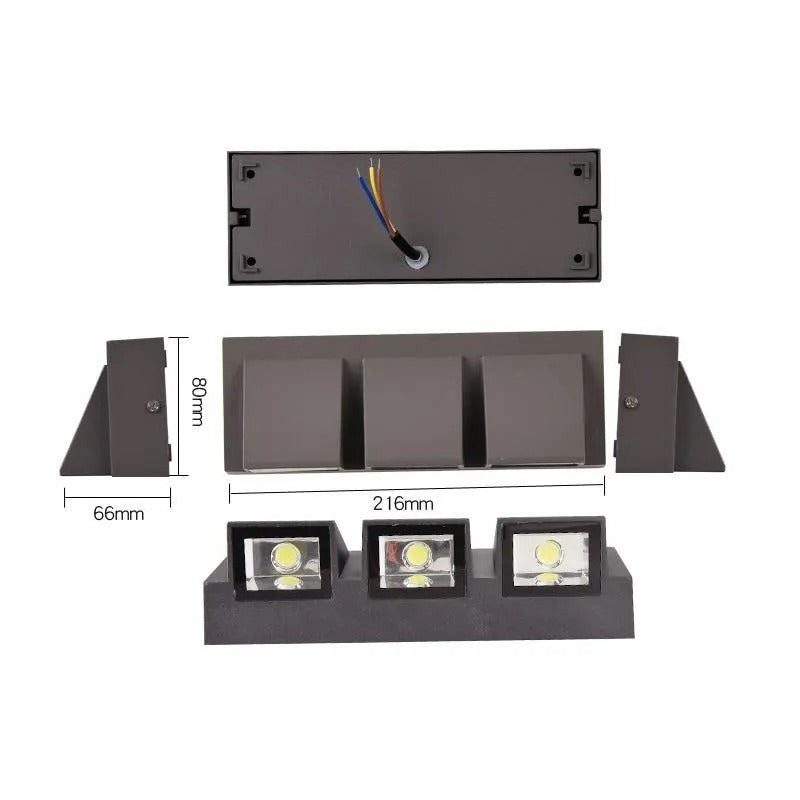 Ray Modern Metal LED Outdoor Wall Lamp