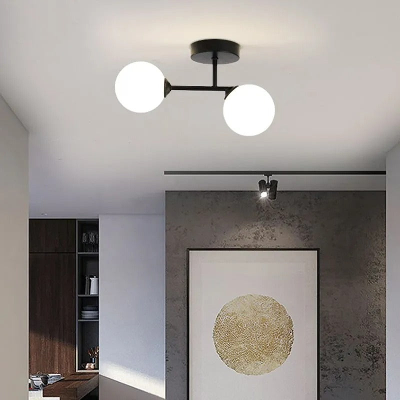 Valentina Semi-Flush Mount Ceiling Light, 2 Color, 12" - Letslighting