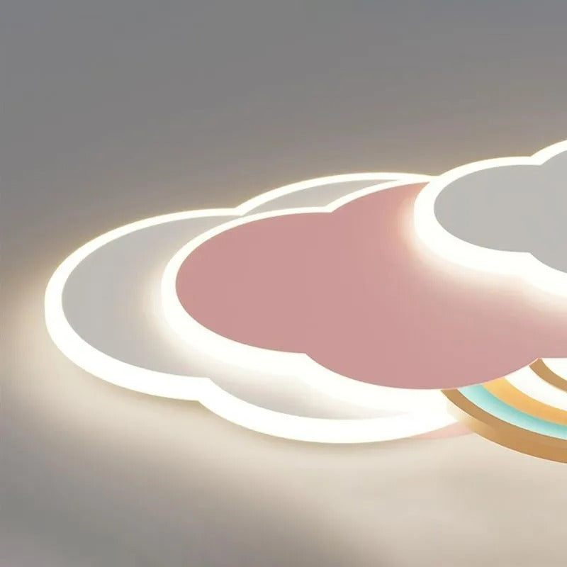 Arisha Modern Cloud Rainbow Acrylic Children Flush Mount Ceiling Light - Letslighting