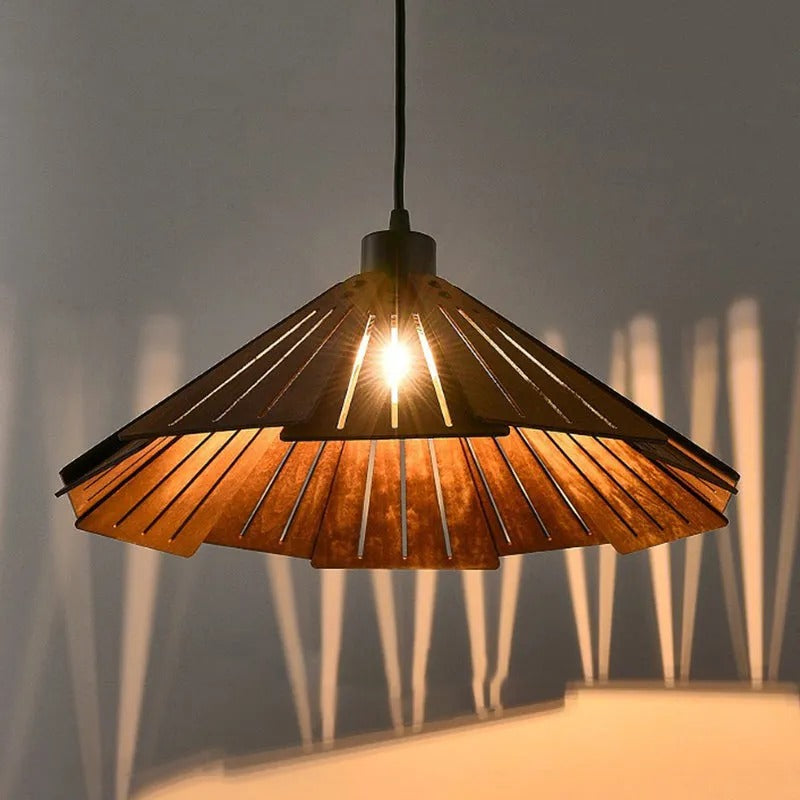 Muto Retro Pendant Light, & Wood - Letslighting