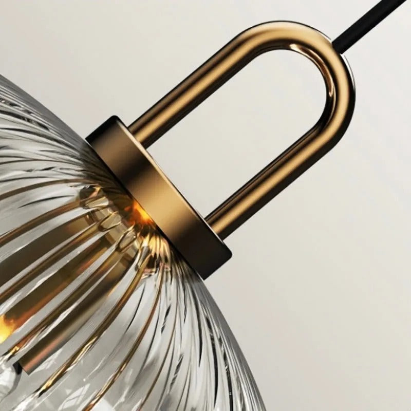 Arisha Modern Ribbed Clear Glass Pendant Light - Letslighting