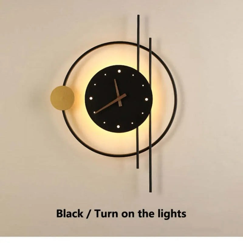 Arisha Wall Lamp Clock & Iron & Acrylic