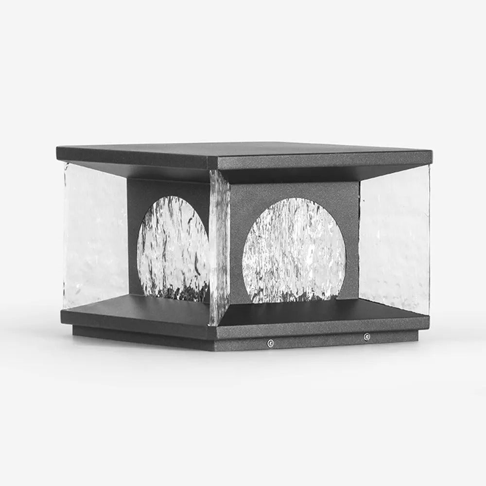 Ray Modern Transparent Rectangular Metal Glass Outdoor Floor Lamp