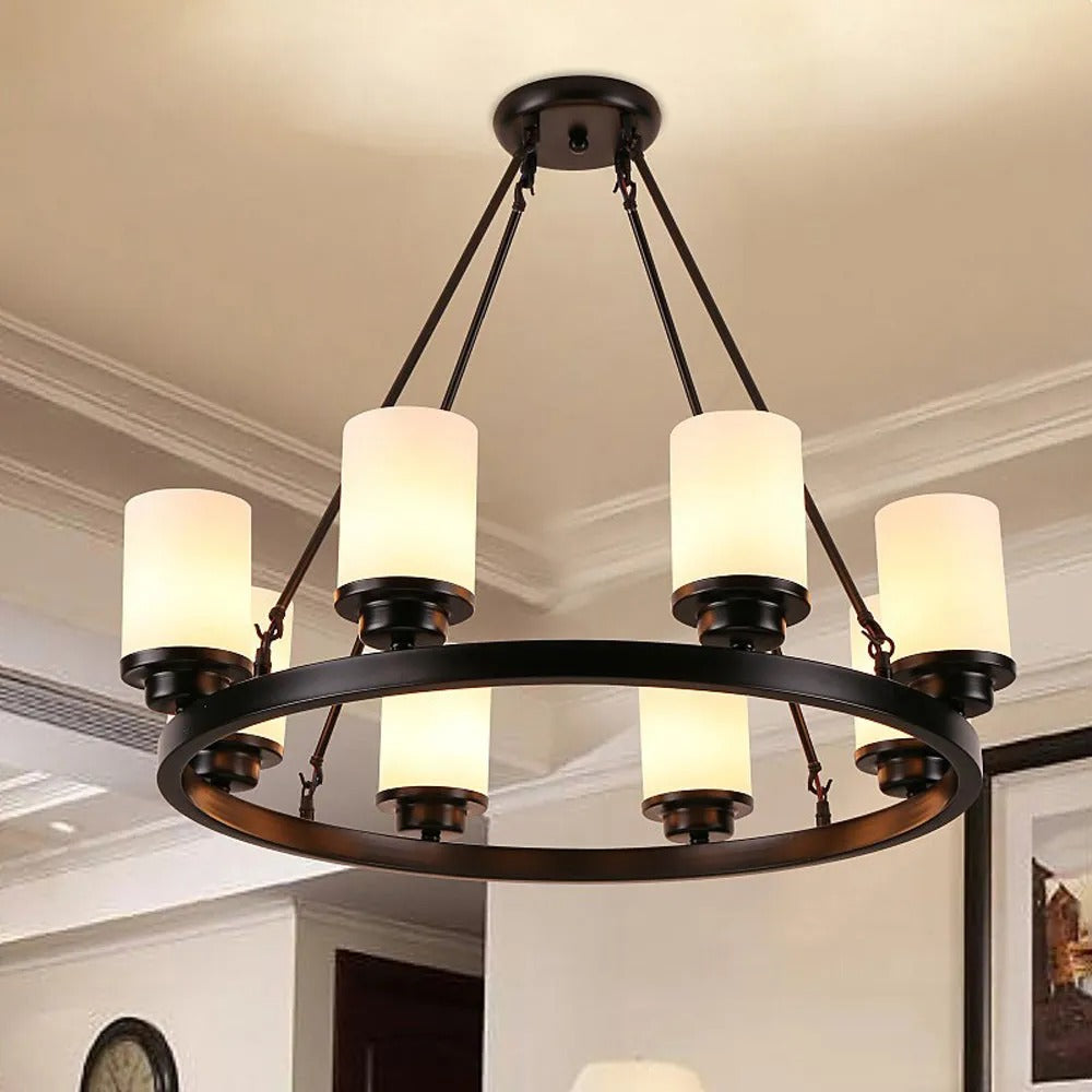 Silva Retro Metal Glass Chandelier for Living Room - Letslighting