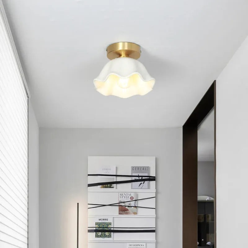 Arisha Retro Metal Flush Mount Brass Ceiling Light