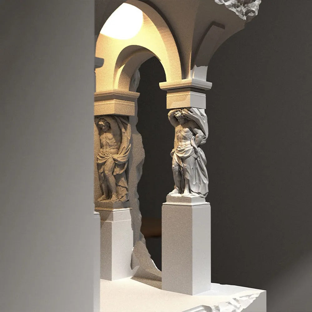 Ray Art Deco Flush LED Plaster Wall Lamp