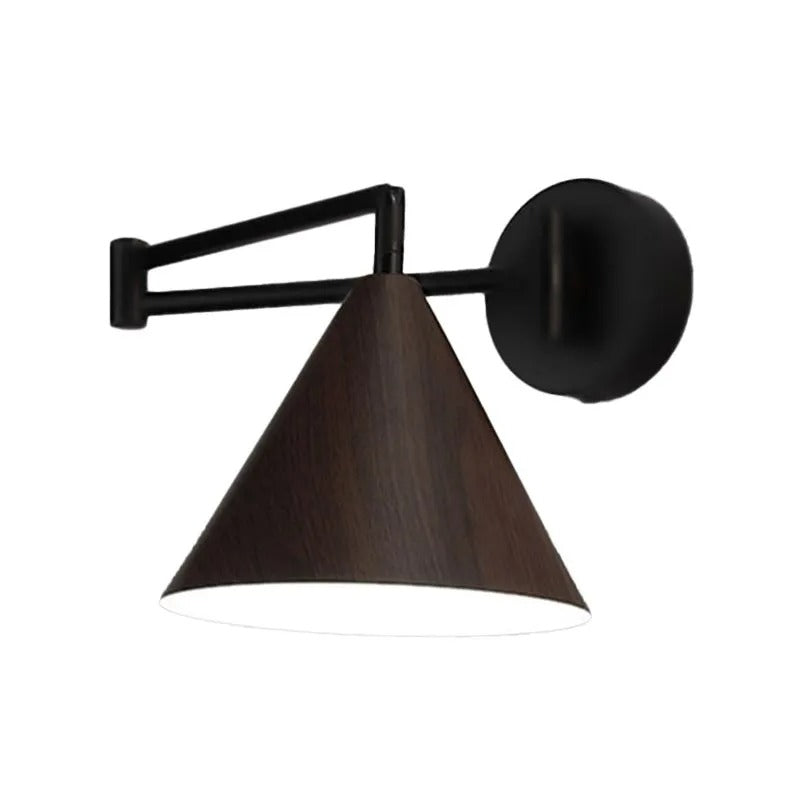 Muto Cone Shaped Adjustable Wall Lamp, /Wood, Bedroom - Letslighting
