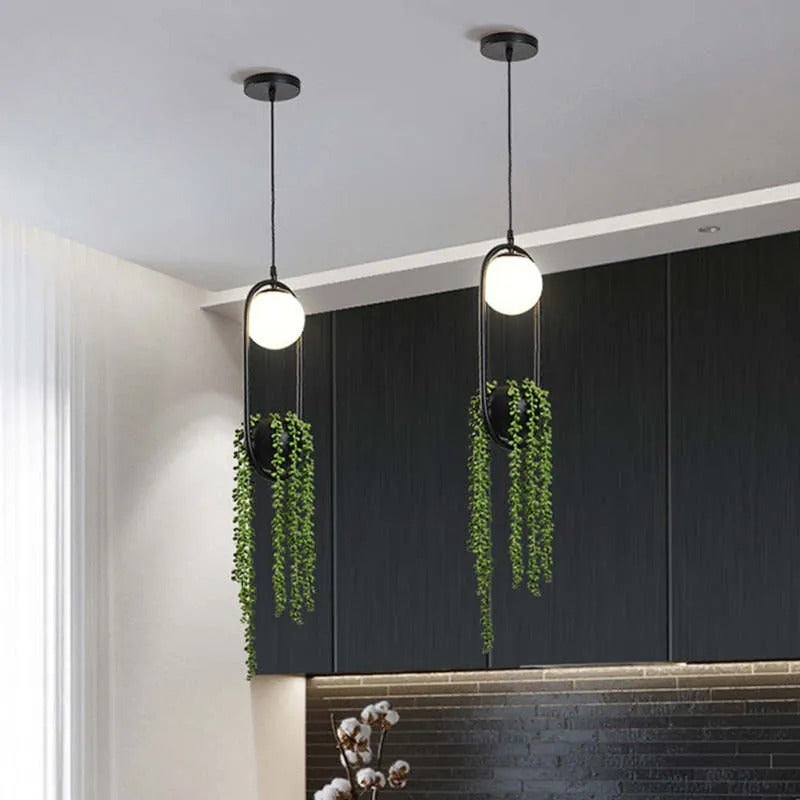 Natural Plant Pot Ball Pendant Light - Letslighting
