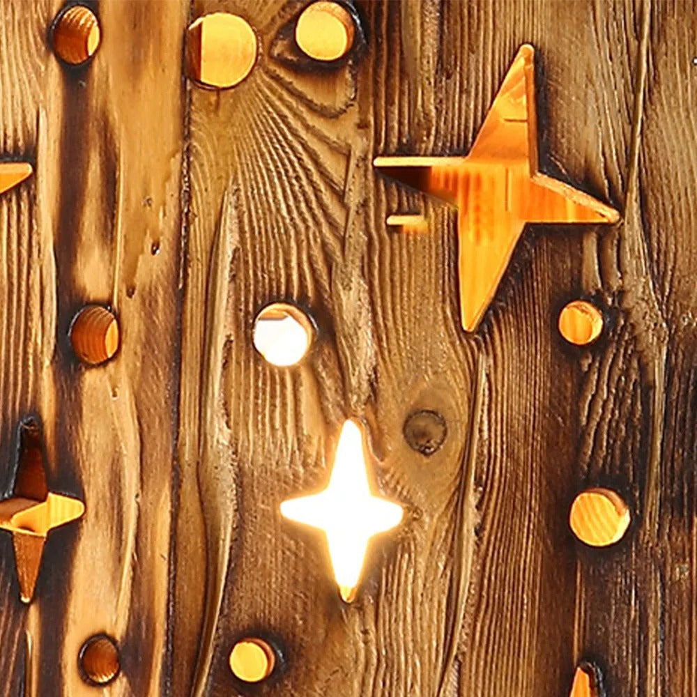 Epoch Retro Starry Metal & Wood Pendant Light