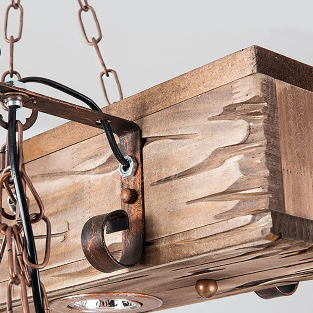 Epoch Industrial /Wood Pendant Light, Bronze - Letslighting