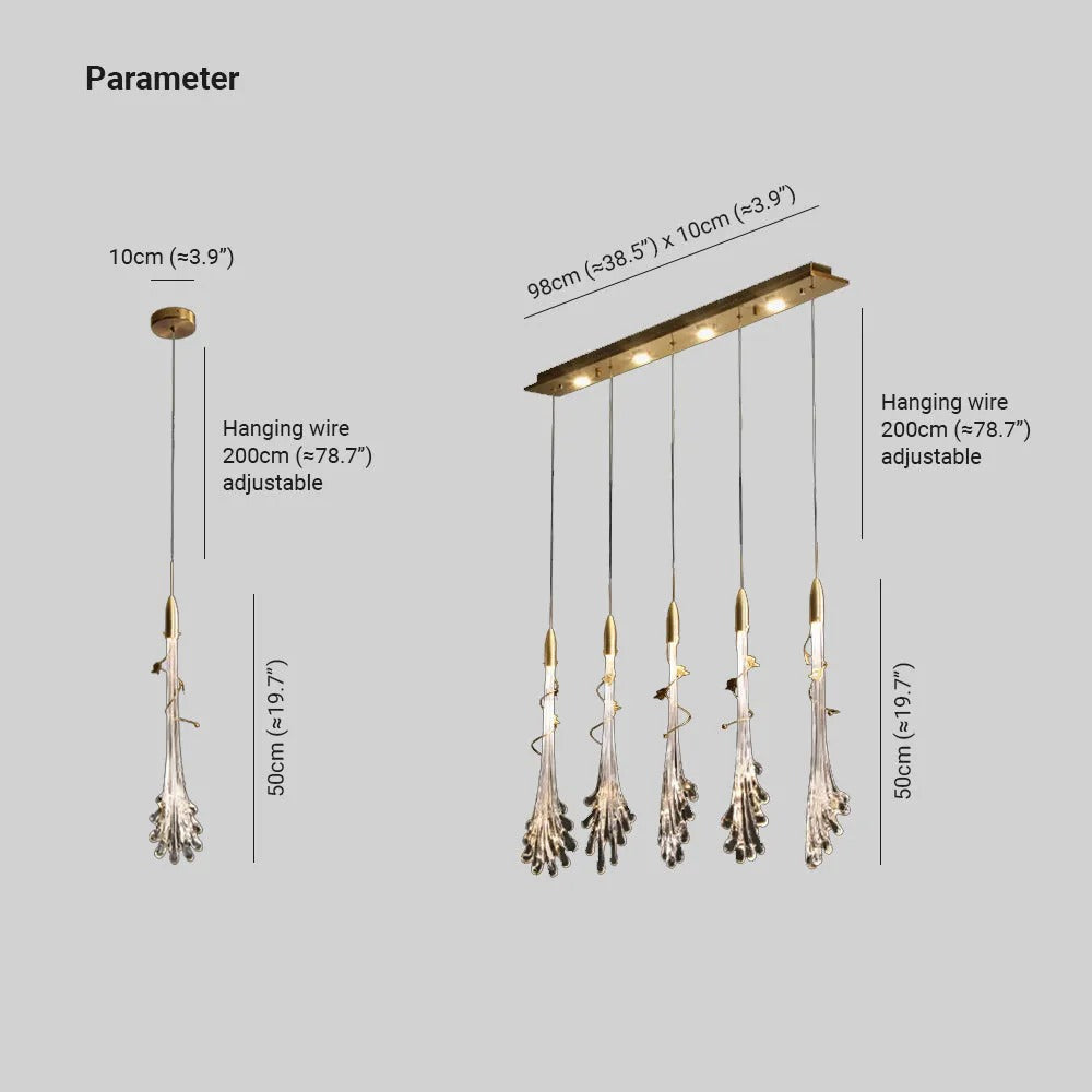 Arisha Elegant Flower /Glass Pendant Light, Bedroom - Letslighting