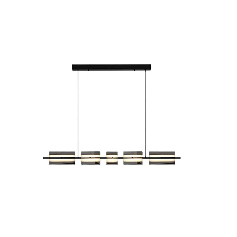 Arisha Modern Nordic Linear Copper Glass Pendant Light Brass - Letslighting