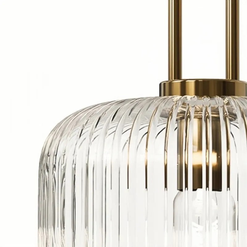 Arisha Modern Ribbed Clear Glass Pendant Light - Letslighting