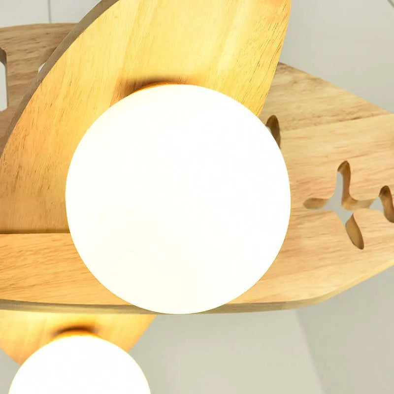 Arisha Vintage Airplane Shape Pendant Light, Wood - Letslighting