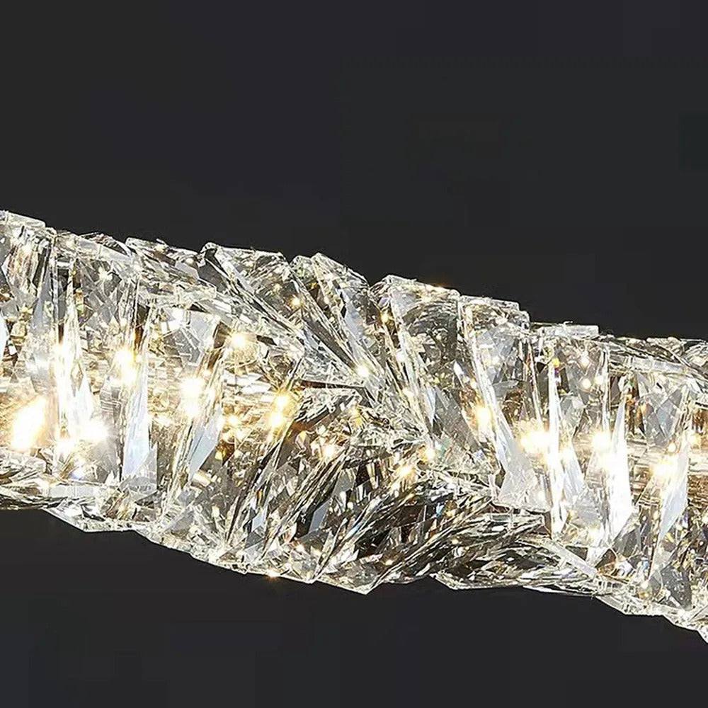Kristy Crystal Sliver and Pendant Light Stainless Steel