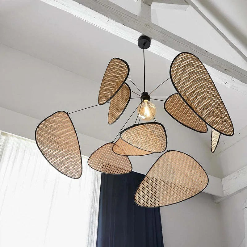 Ritta Pendant Light Leaf Grid, Rattan/, Bedroom - Letslighting