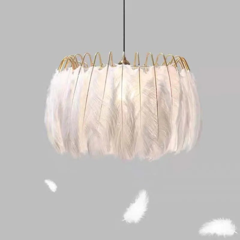 O'Moore Elegant Feather Pendant Light Bedroom Living Room