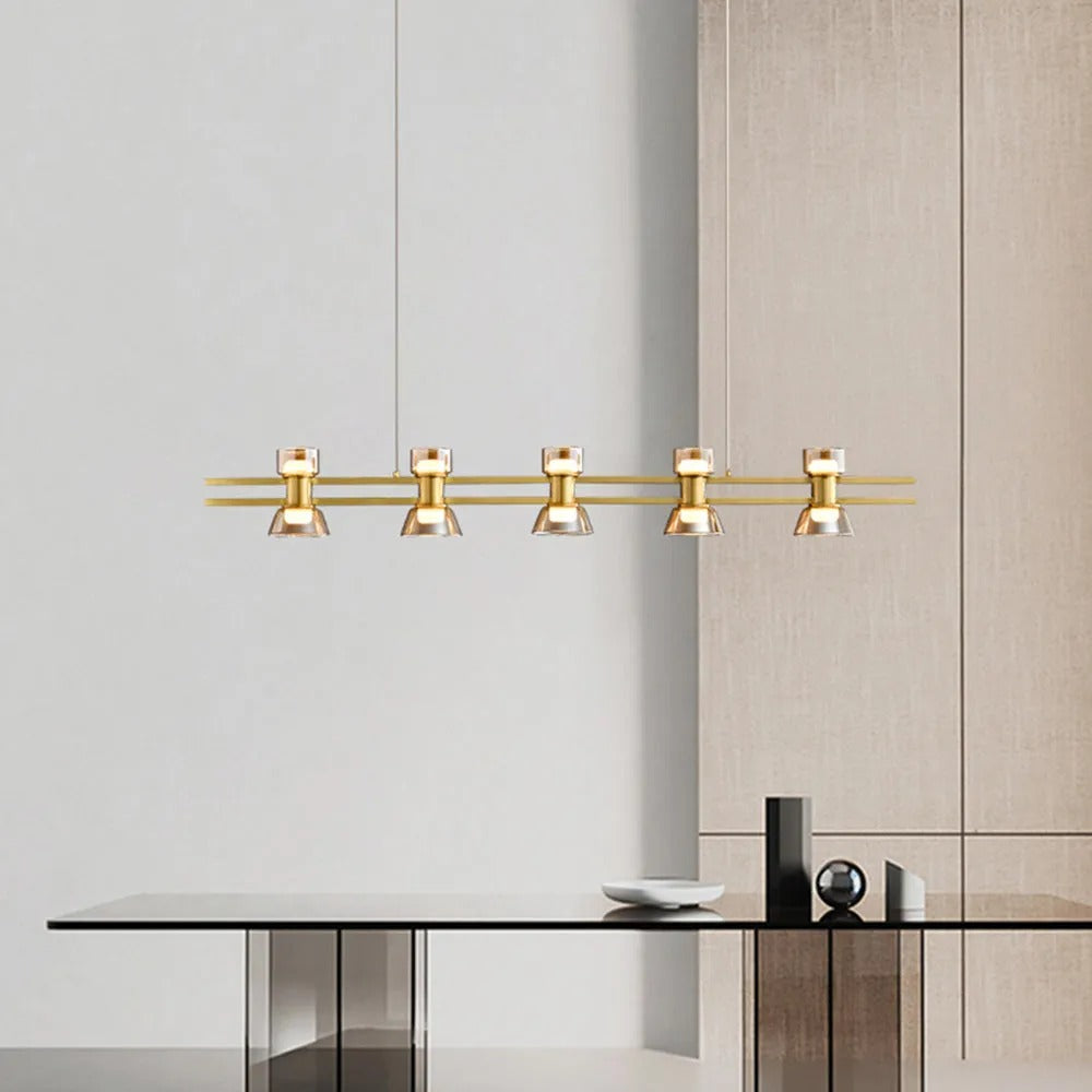 Arisha Modern Linear Linear Metal Pendant Lamp Golden