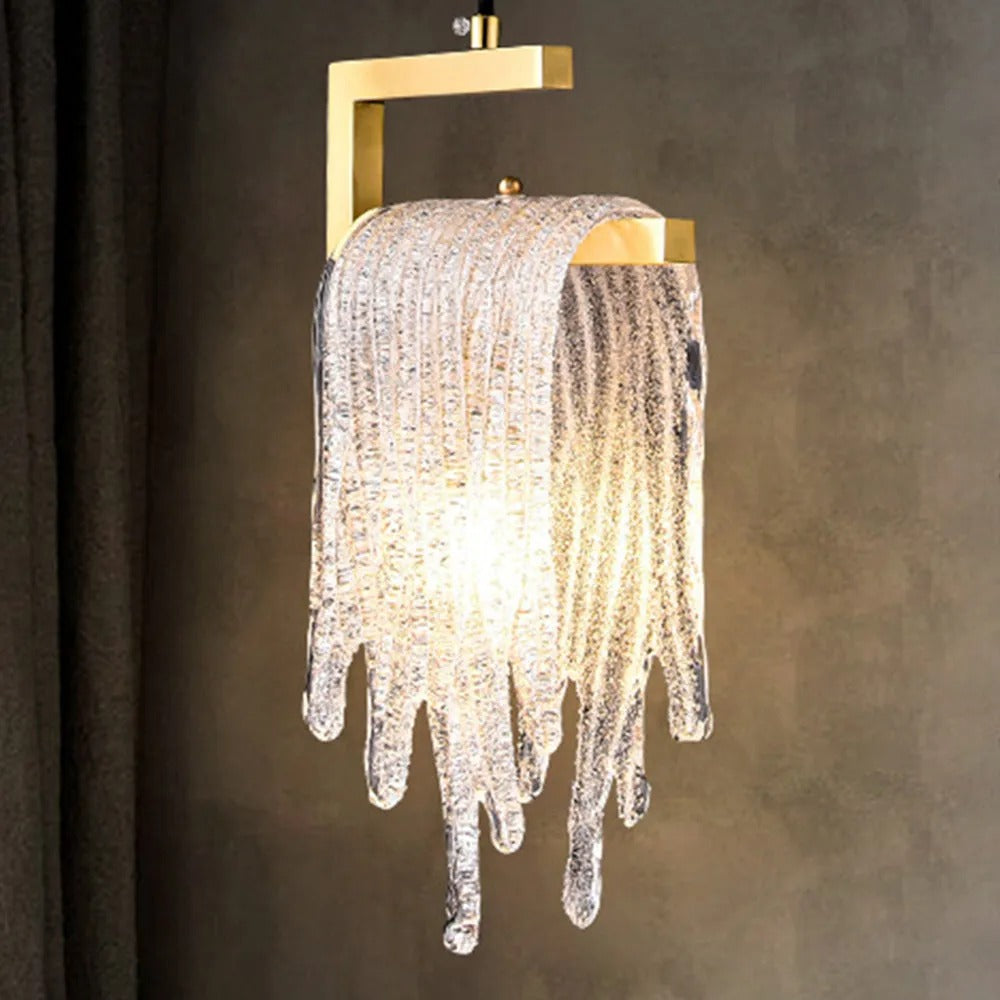 Kristy Modern Flowing Jelly Pendant Light Crystal Brass