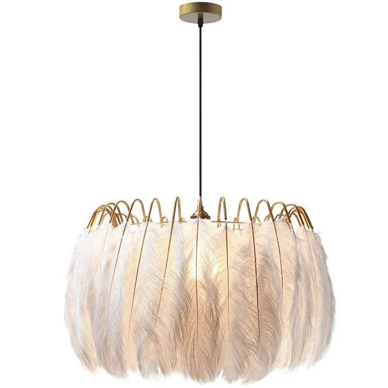 O'Moore Elegant Feather Pendant Light Bedroom Living Room