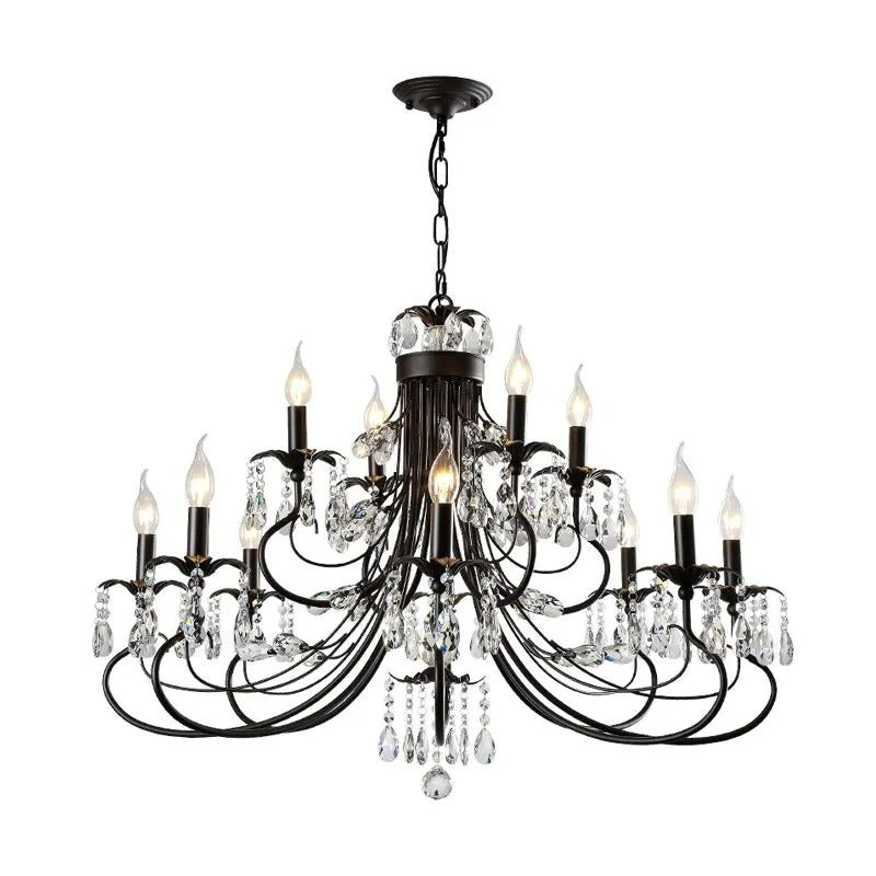 Silva Luxury Tiered Candle Metal Crystal Chandelier - Letslighting