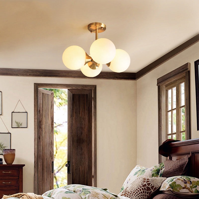 Valentina Vintage Globe Glass Art Deco Pendant Light, Bedroom