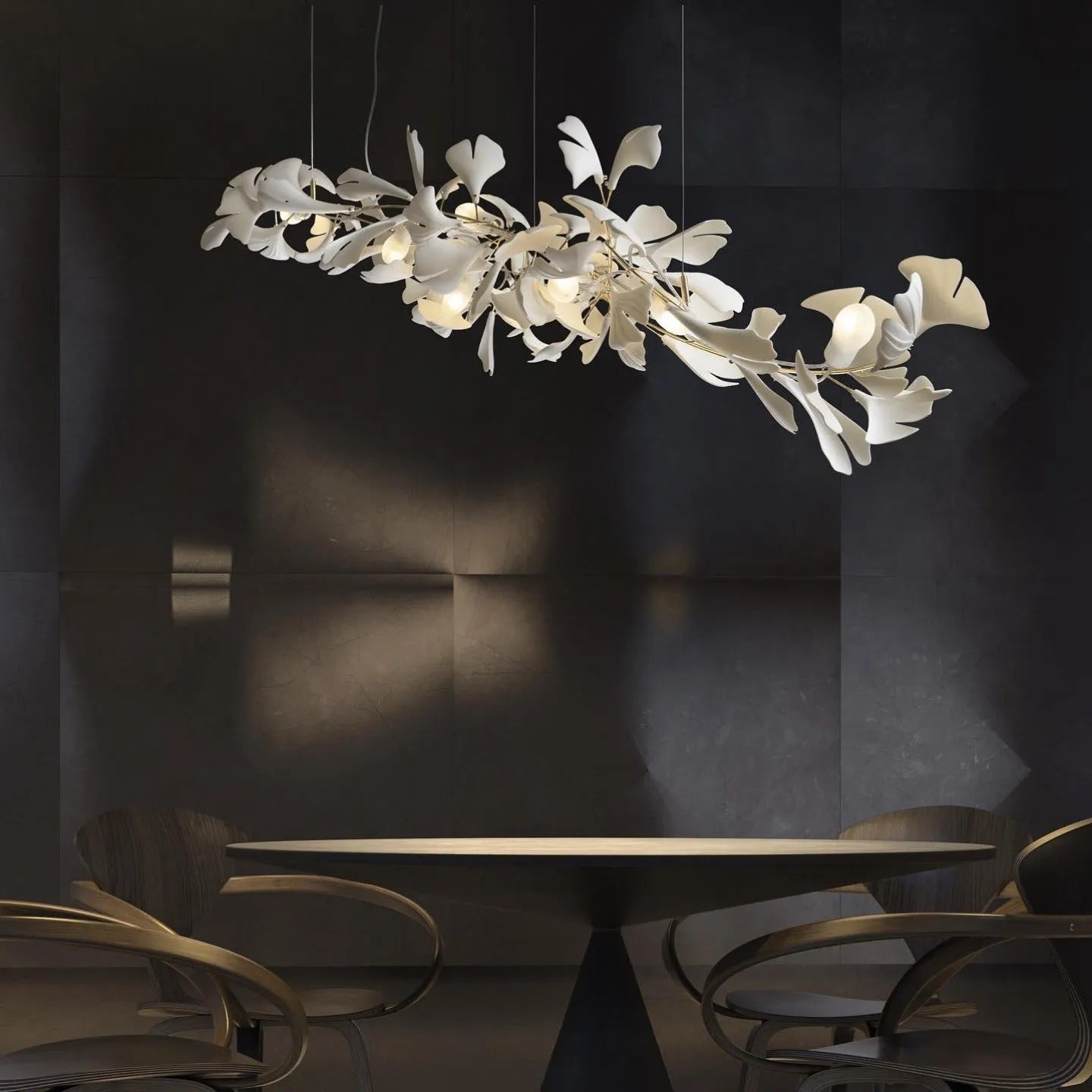 Olivia CeraFall Modern Art Deco Organic Chandelier Metal Ceramics