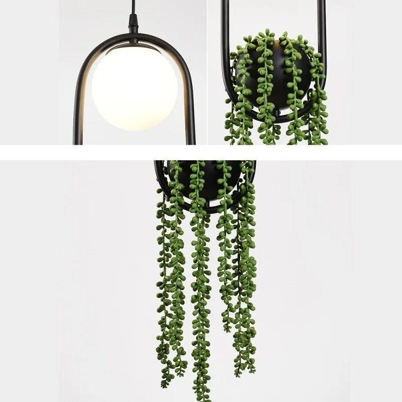 Natural Plant Pot Ball Pendant Light - Letslighting