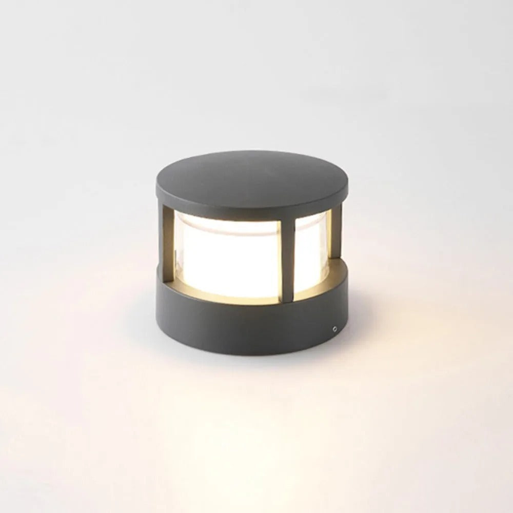 Ray Modern Metal Cylindrical Outdoor Bollard Light