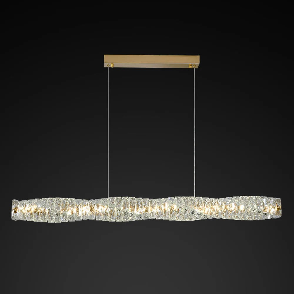 Kristy Crystal Sliver and Pendant Light Stainless Steel