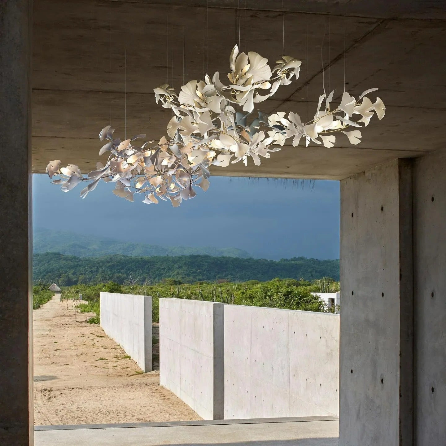Olivia CeraFall Modern Art Deco Organic Chandelier Metal Ceramics