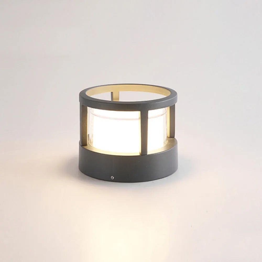 Ray Modern Metal Cylindrical Outdoor Bollard Light