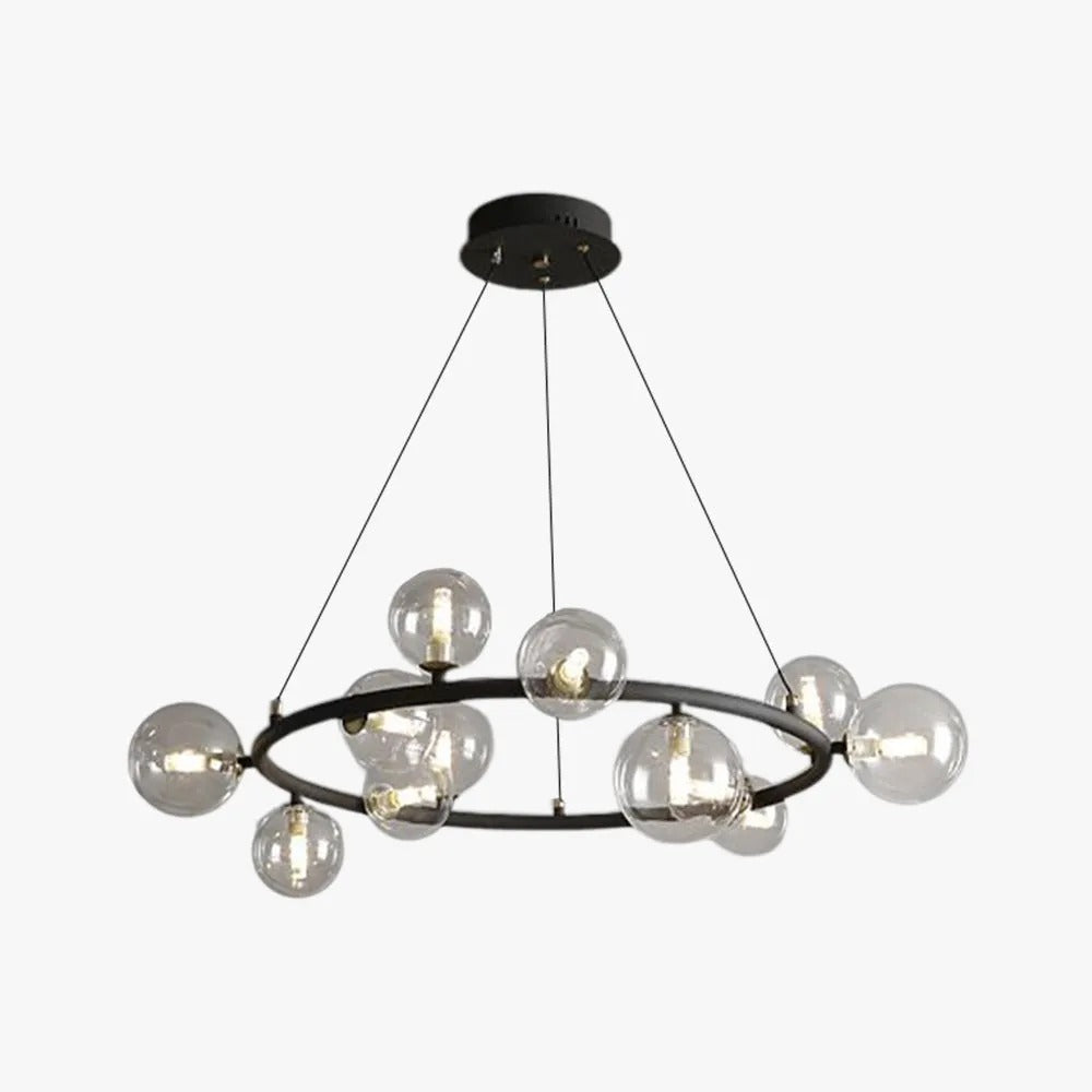 Valentina Modern Glass Globe Ring Chandelier - Letslighting