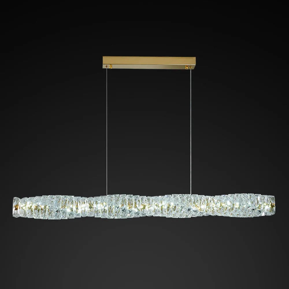 Kristy Crystal Sliver and Pendant Light Stainless Steel