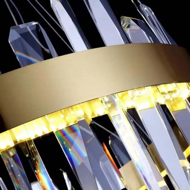 Kristy Modern Crystal Ring Chandelier, Stainless Steel & Crystal