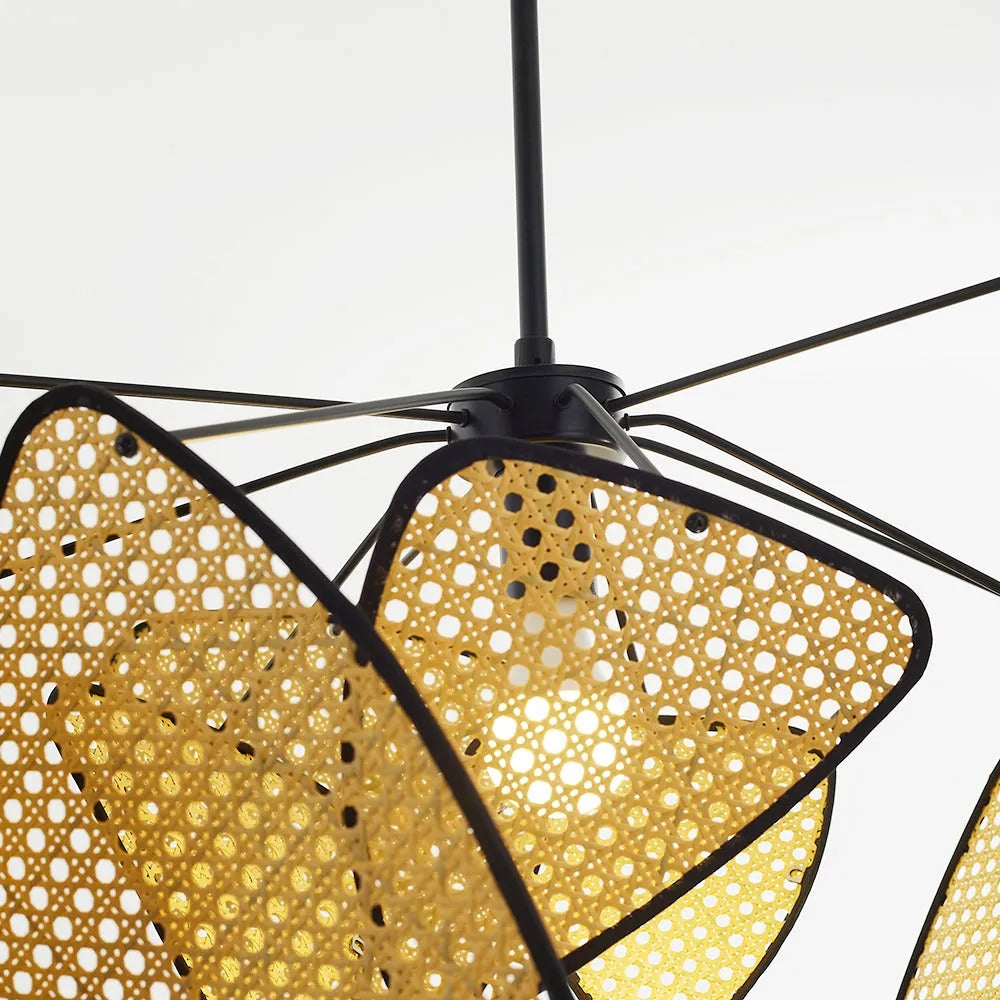 Ritta Pendant Light Leaf Grid, Rattan/, Bedroom - Letslighting