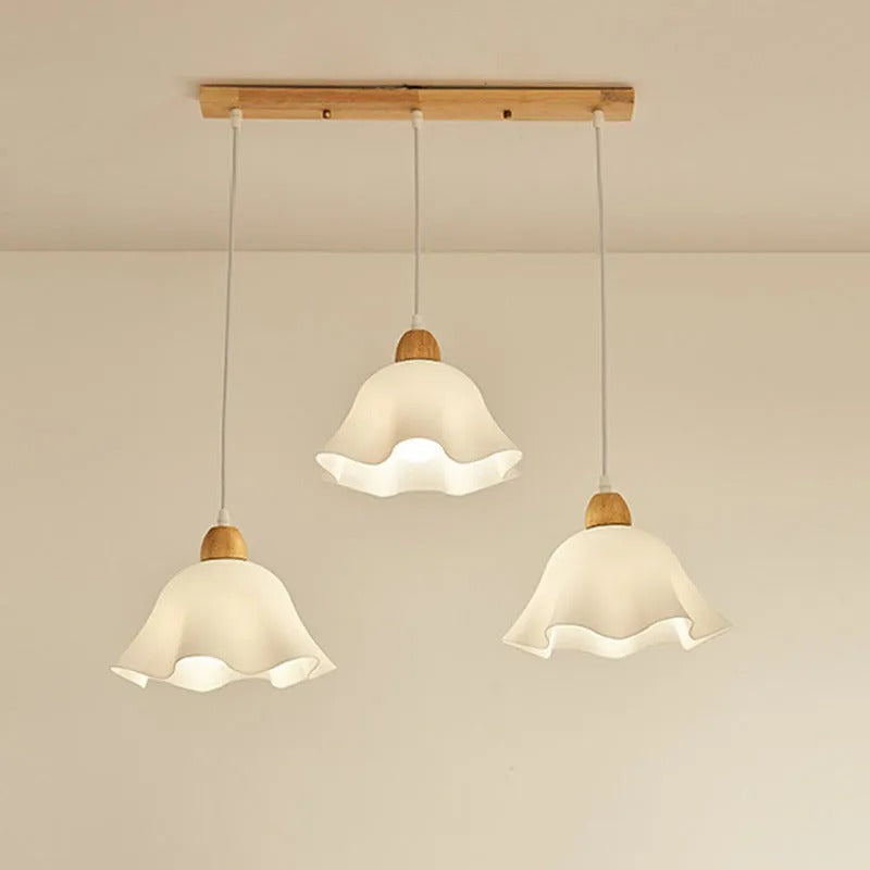 Muto Minimalist Flower Acrylic Wood Pendant Light