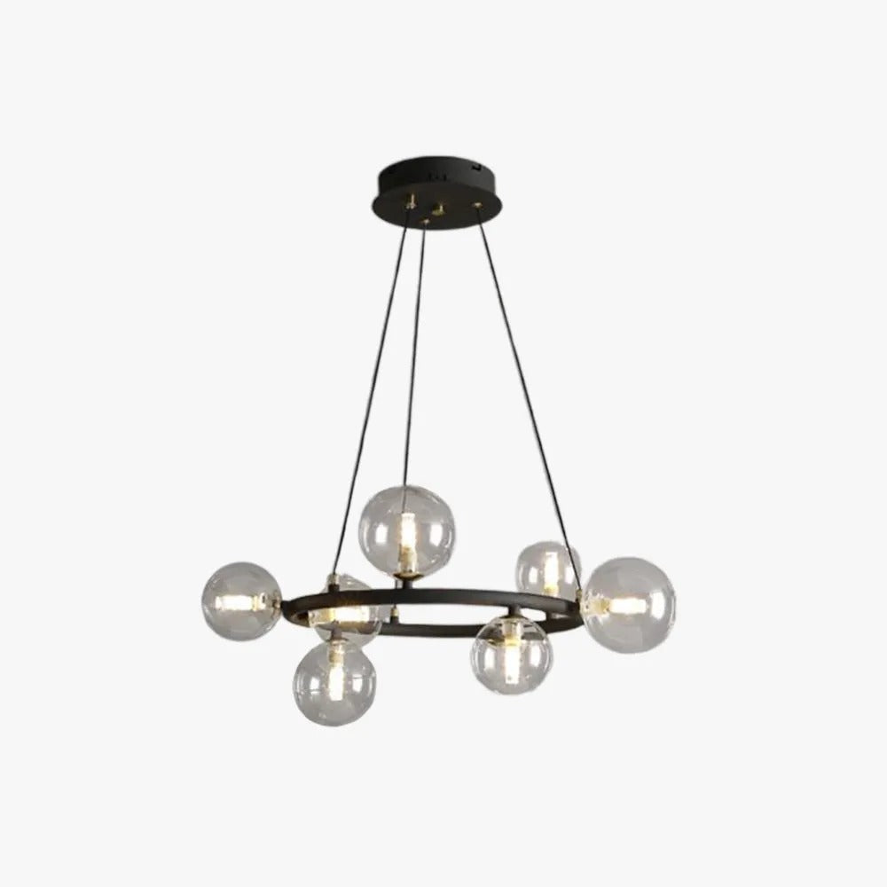 Valentina Modern Glass Globe Ring Chandelier - Letslighting