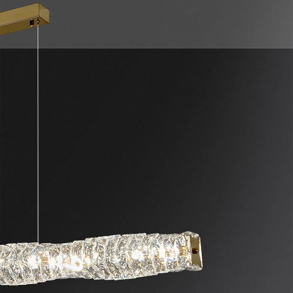 Kristy Crystal Sliver and Pendant Light Stainless Steel