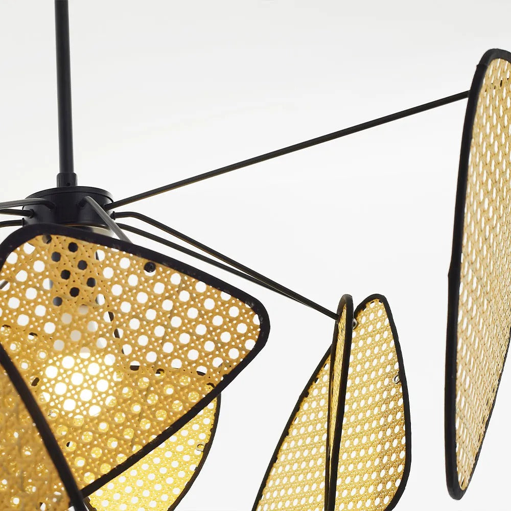 Ritta Pendant Light Leaf Grid, Rattan/, Bedroom - Letslighting