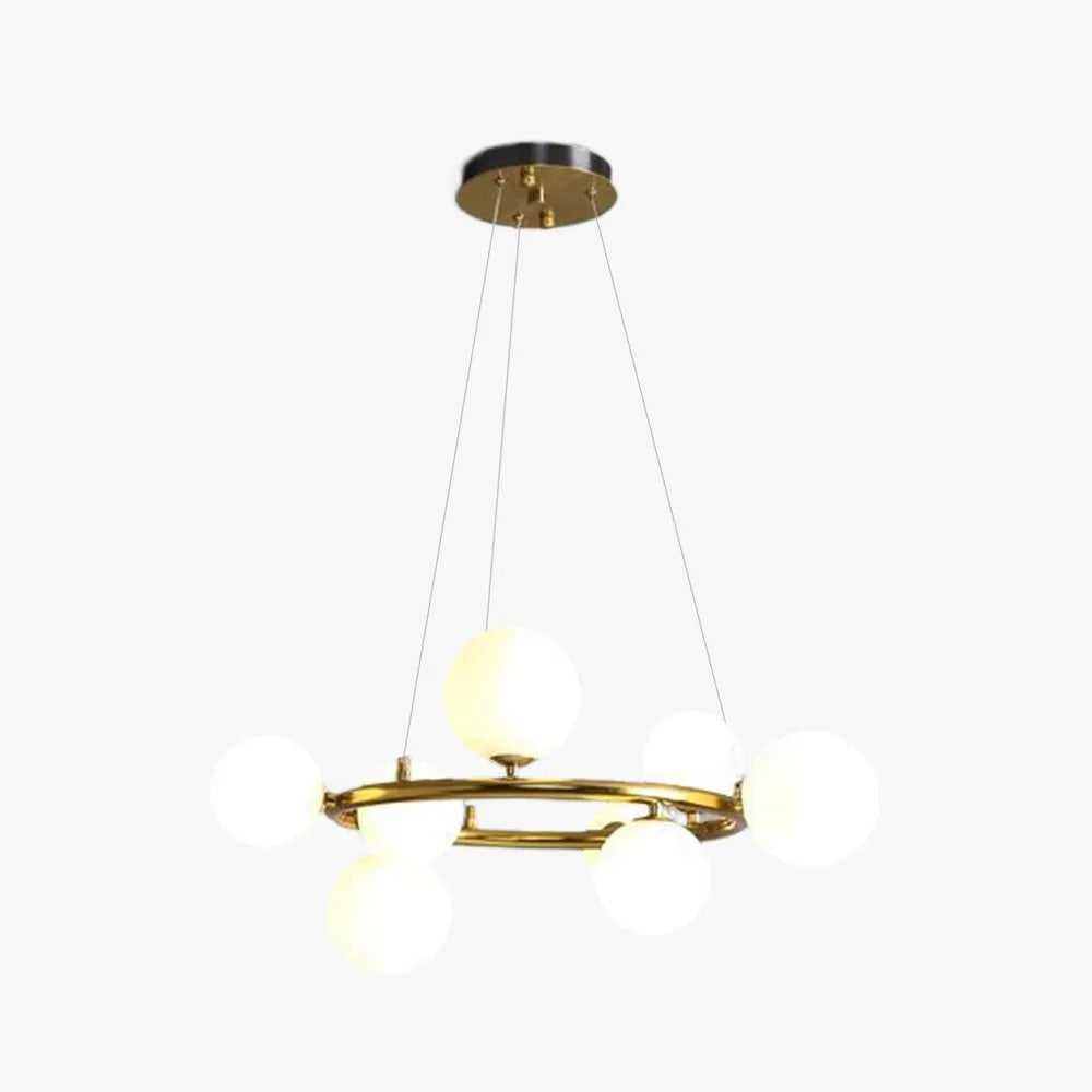 Valentina Modern Glass Globe Ring Chandelier - Letslighting