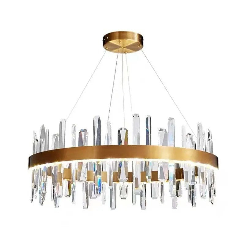Kristy Modern Crystal Ring Chandelier, Stainless Steel & Crystal