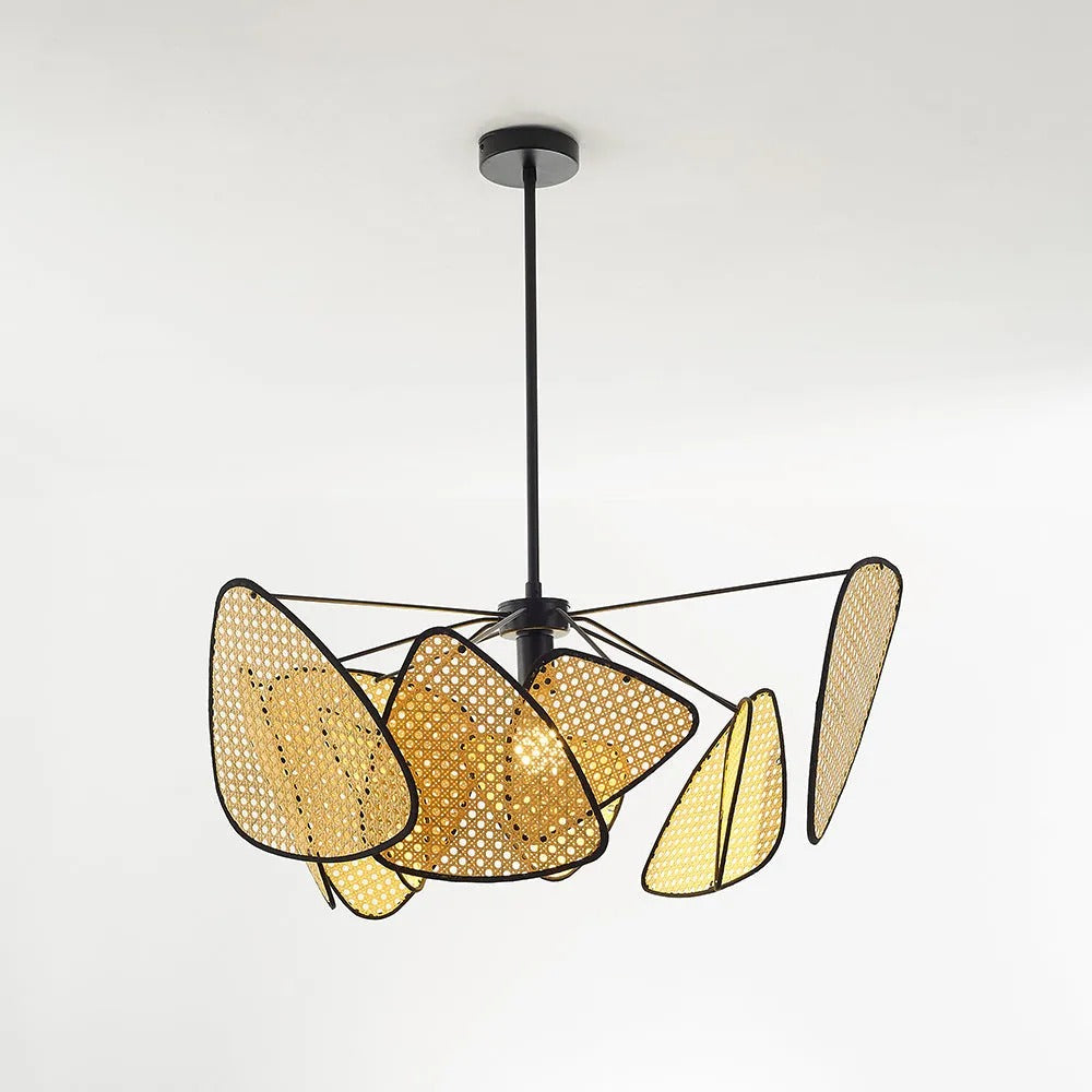 Ritta Pendant Light Leaf Grid, Rattan/, Bedroom - Letslighting