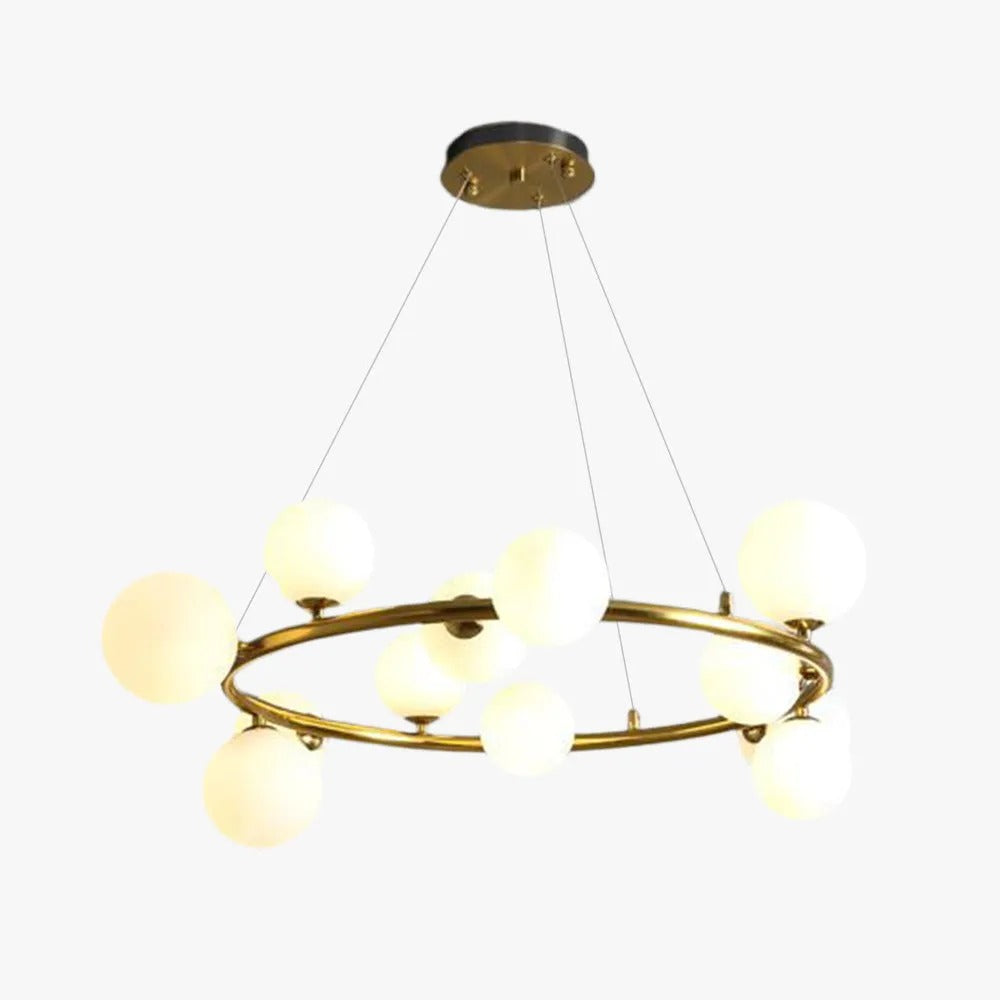 Valentina Modern Glass Globe Ring Chandelier - Letslighting