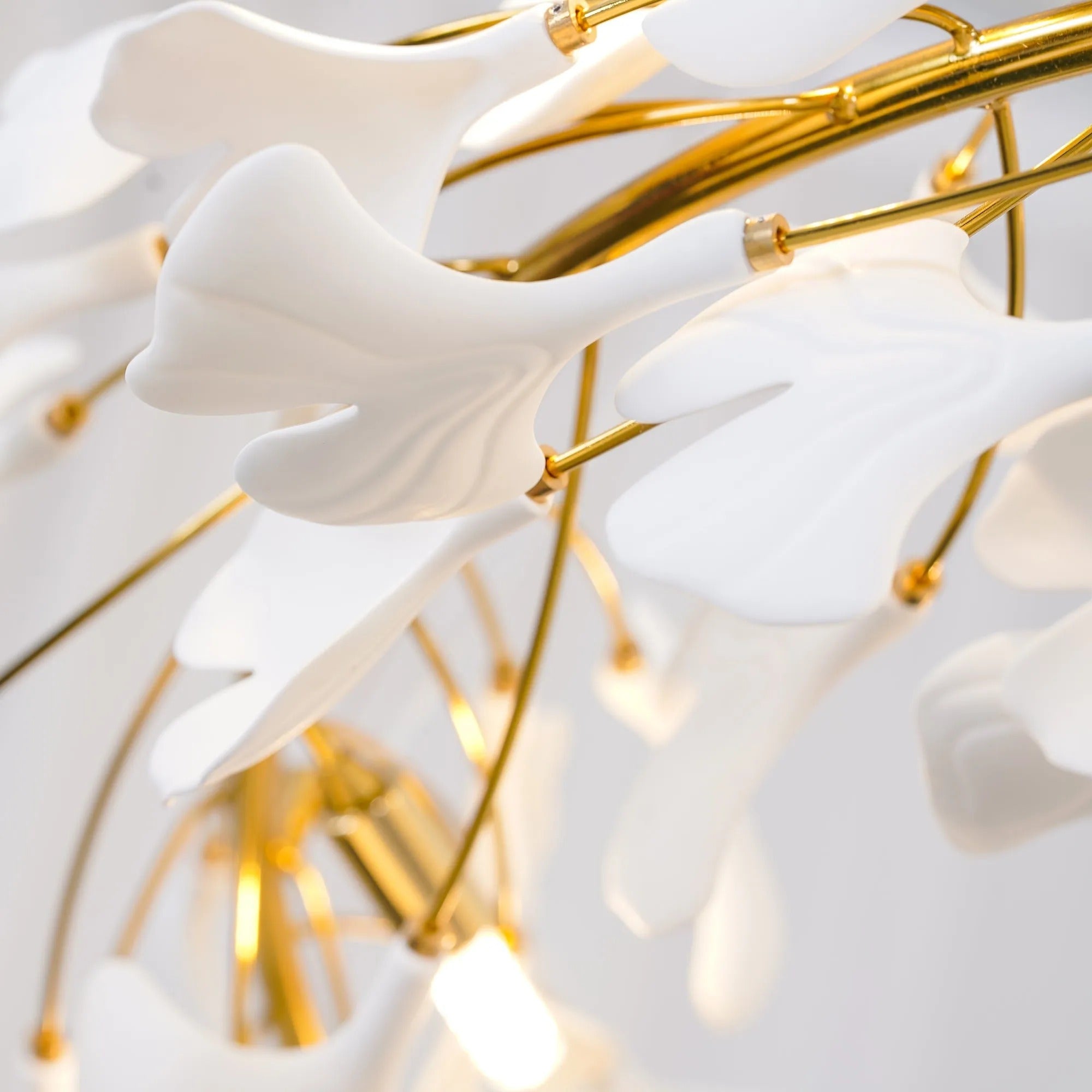 Olivia GinkLuxe Modern Golden LED Chandelier, & Ceramic - Letslighting