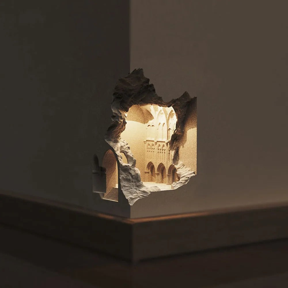Ray Art Deco Flush LED Plaster Wall Lamp